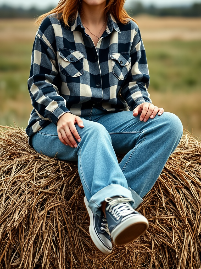 11. Plaid Shirt and Boyfriend Jeans