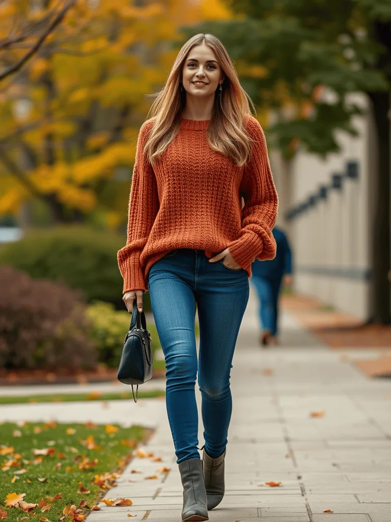 1. The Classic Sweater and Jeans Combo