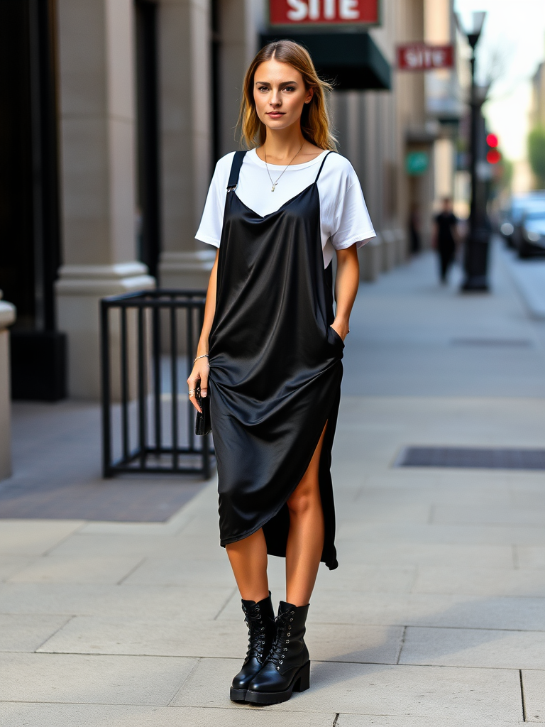 10. Slip Dress and Combat Boots