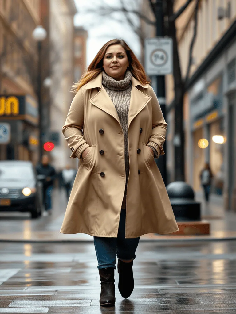 Trench Coat and Jeans