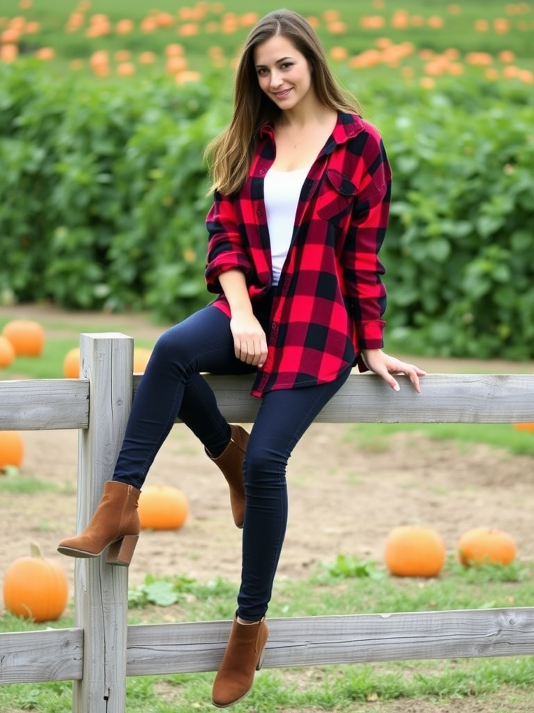 5. Flannel Shirt and Skinny Jeans