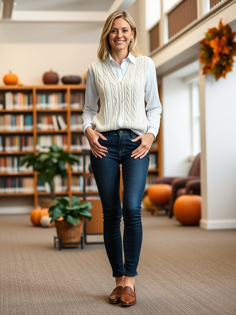 12. Sweater Vest and Button-Up