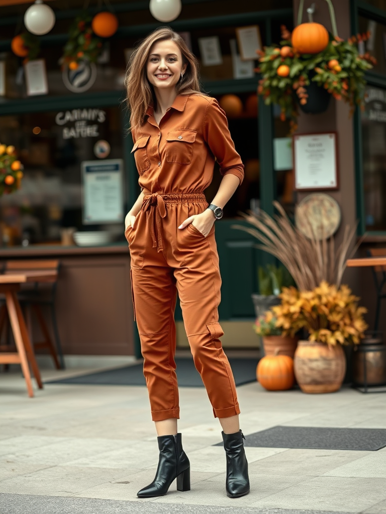13. Jumpsuit and Ankle Boots