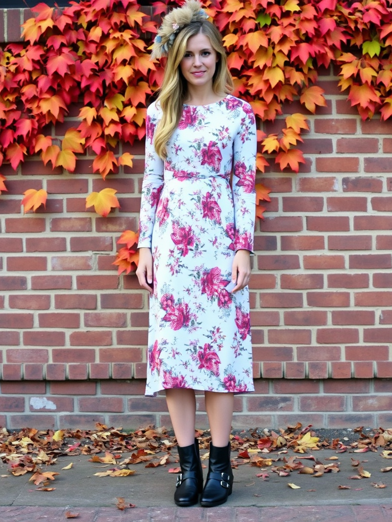 16. Midi Dress and Moto Boots