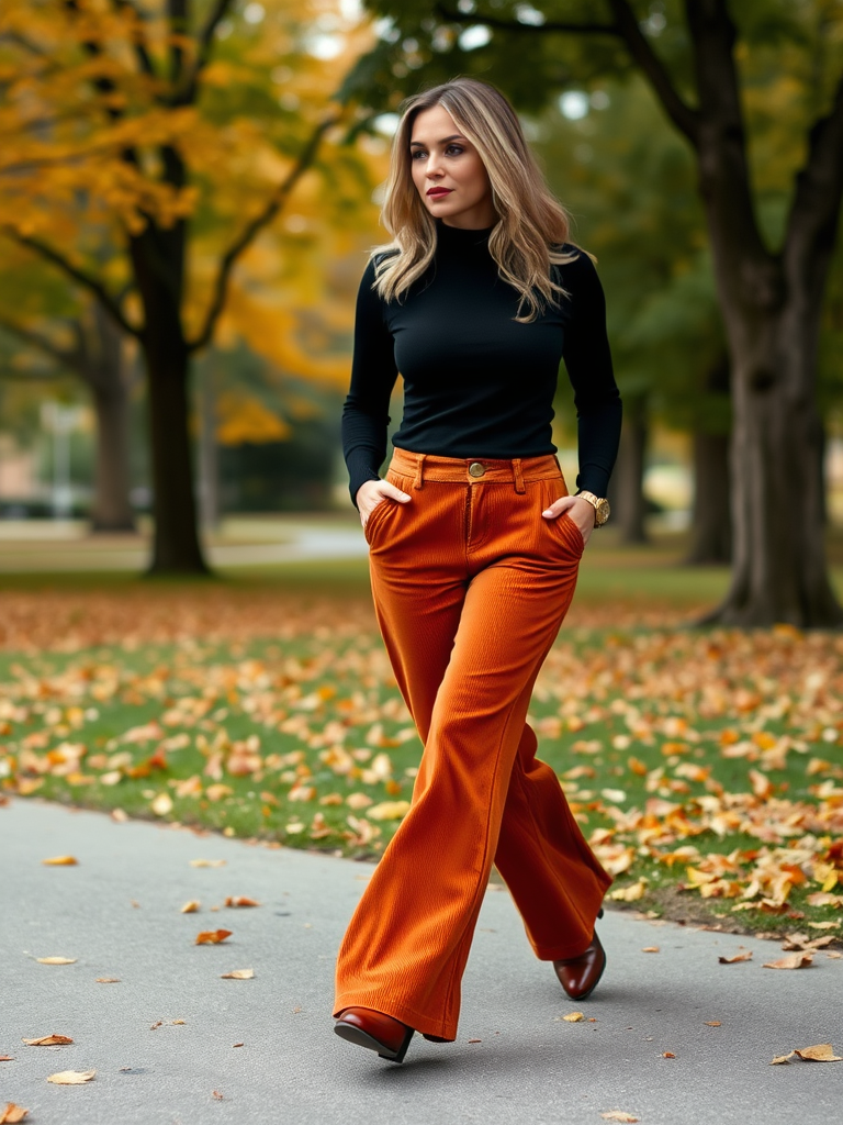 17. Corduroy Pants and Turtleneck