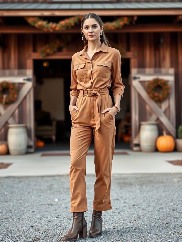 Utility Jumpsuit and Statement Belt