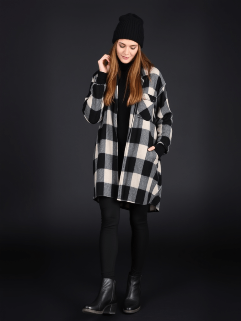 10. The Plaid Shirt and Leggings Look