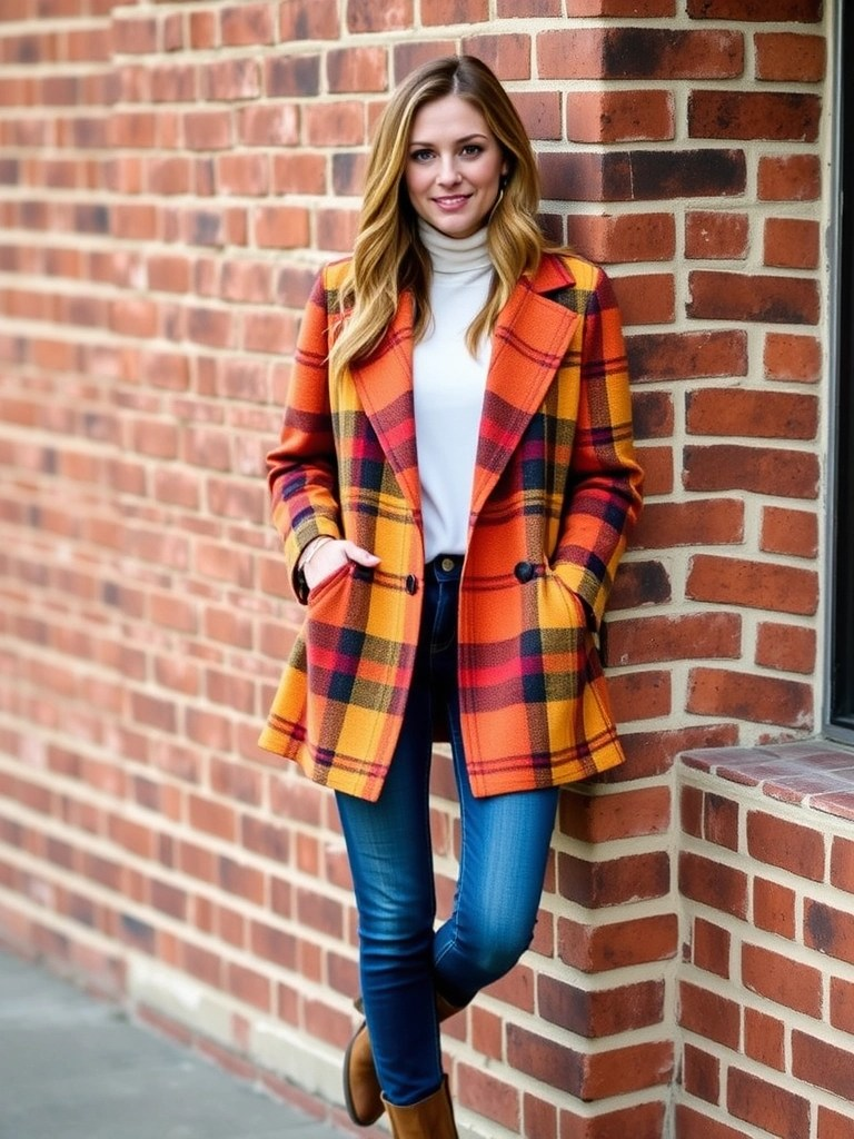 Plaid Blazer and Jeans