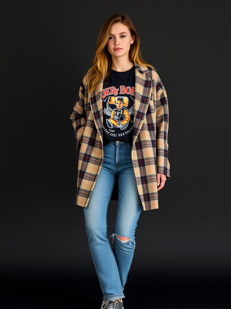 Blazer and Graphic Tee