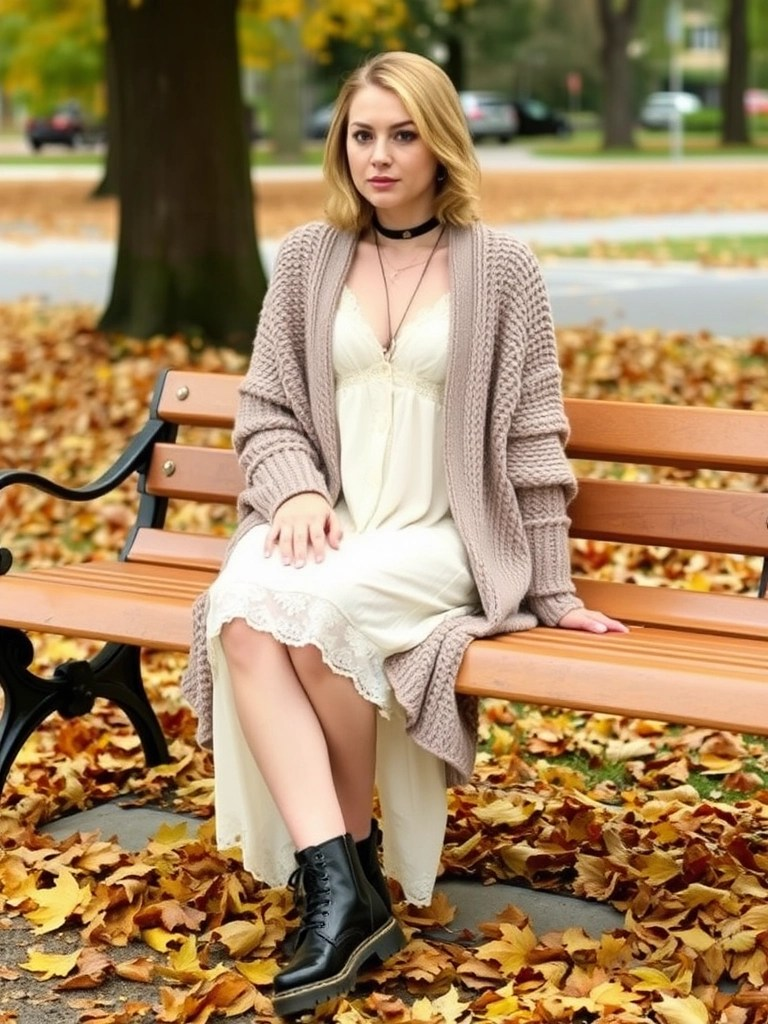 20. Vintage Slip and Chunky Cardigan