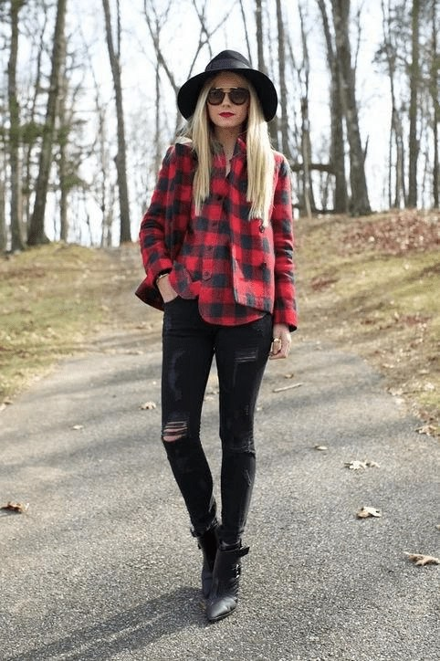 1. The Classic Flannel and Ripped Jeans Combo
