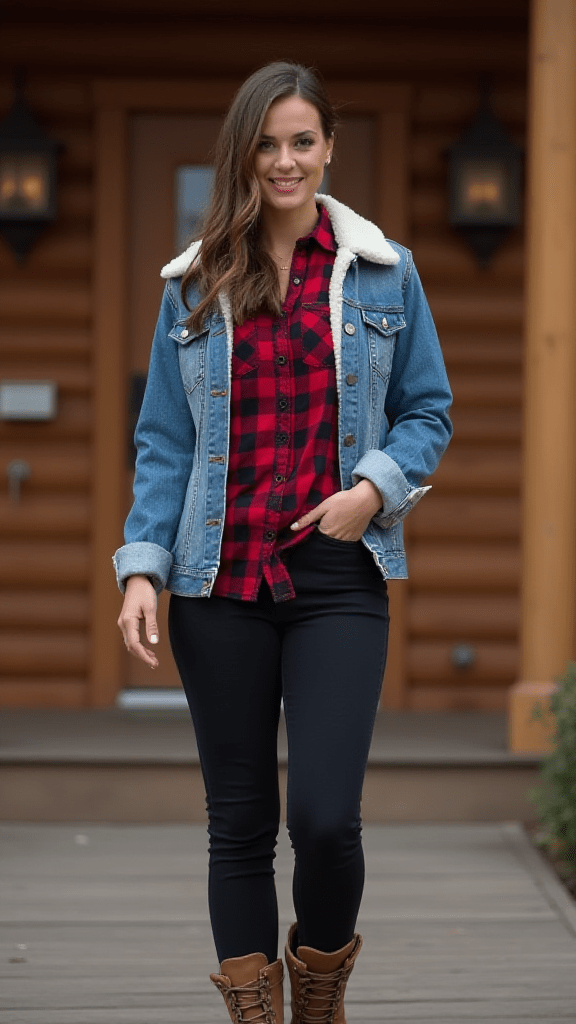 Flannel Shirt and Sherpa-Lined Jacket