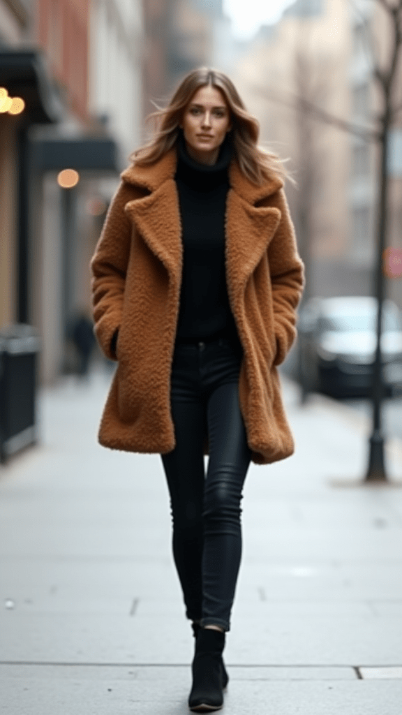 9. Teddy Coat and Skinny Jeans