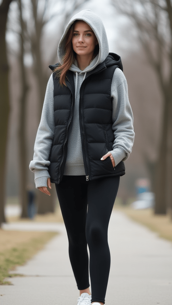 11. Hoodie and Puffer Vest Combo