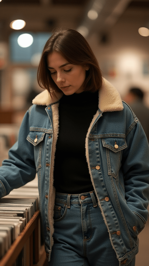 Shearling Denim Jacket