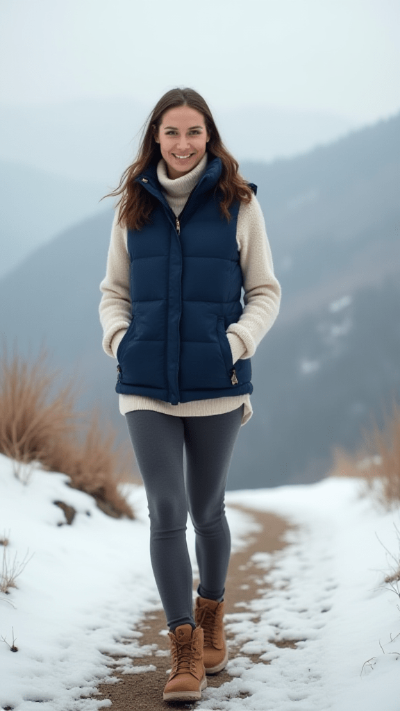 Puffer Vest and Thermal Shirt