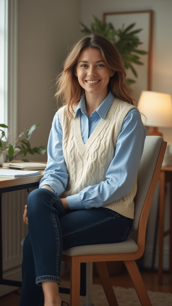Sweater Vest and Button-Up Shirt