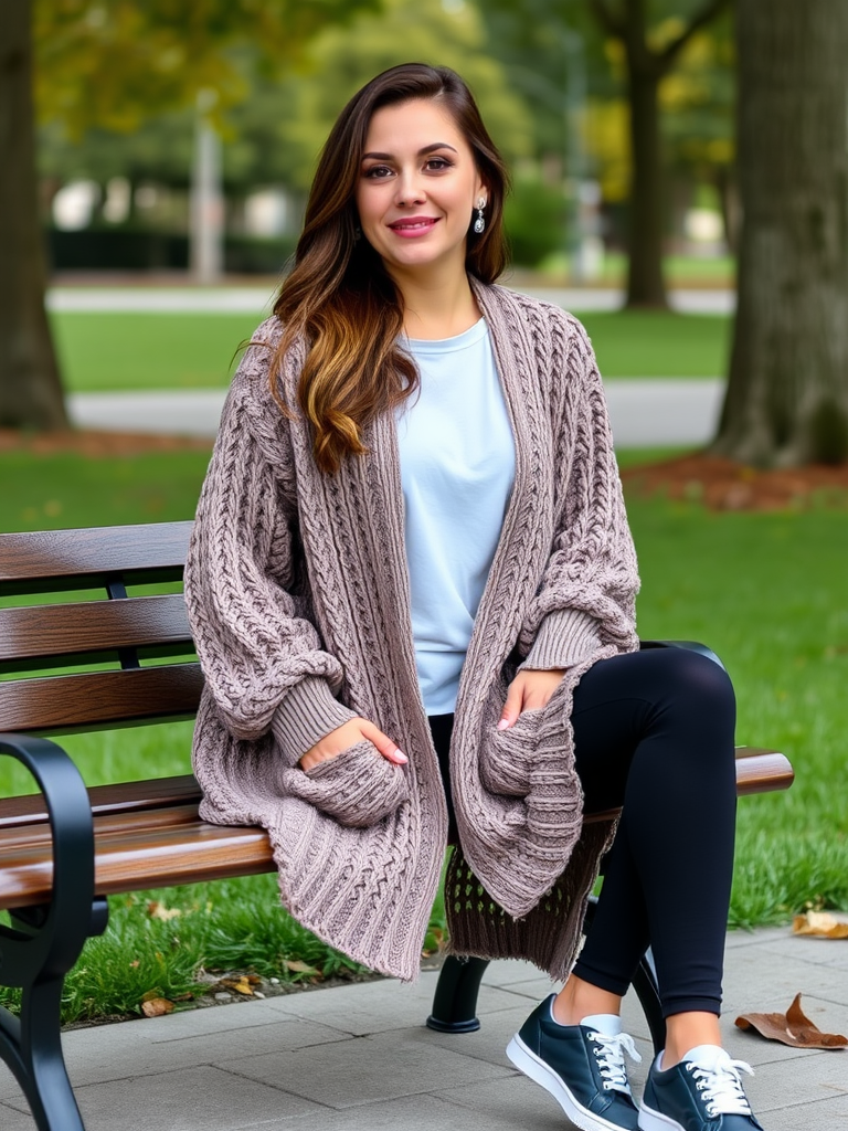 Chunky Cardigan and Leggings