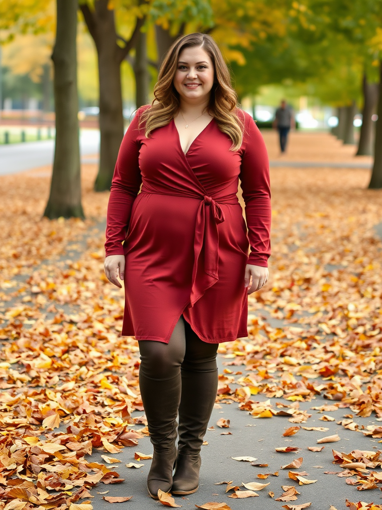 Wrap Dress and Knee-High Boots